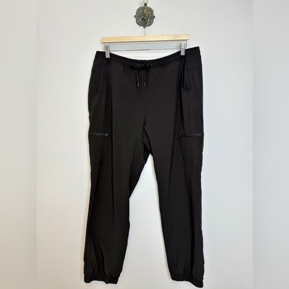 Eddie Bauer Black Fleece Lined Cargo Jogger Pant Women’s Size 14 Winter Cozy